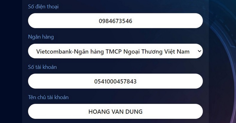 Cần hoàn thiện các yêu cầu thông tin để đăng ký