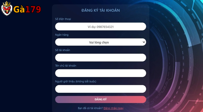Người chơi cần hoàn tất thao tác đăng ký tài khoản trước khi tham gia cá cược