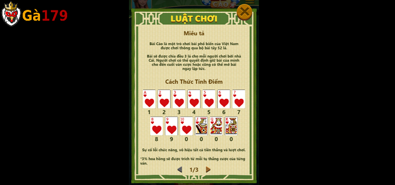 Bỏ túi luật tính điểm trong bài cào